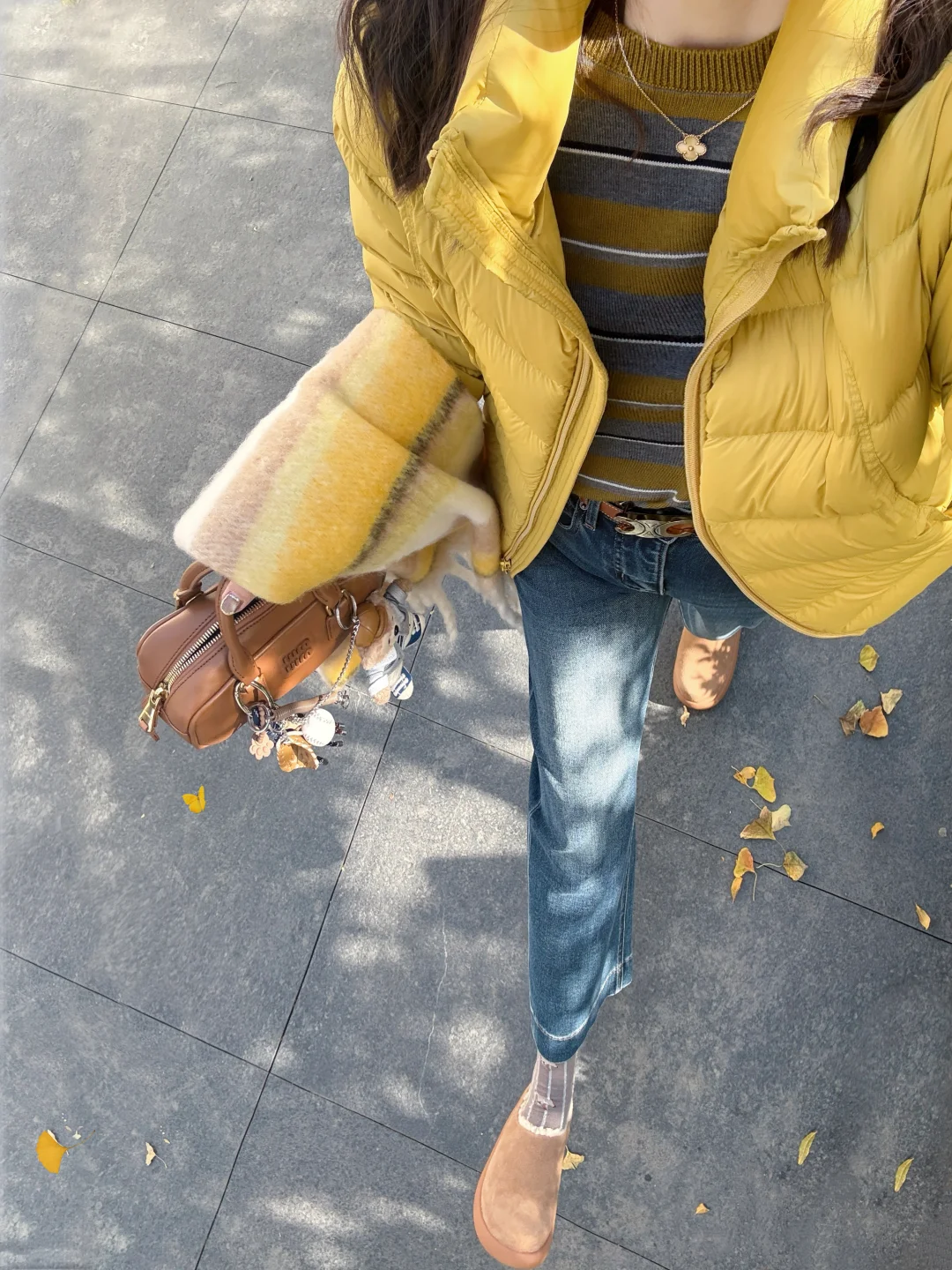 冬天穿羽绒服 保暖时髦两不误！小鸡黄好明媚