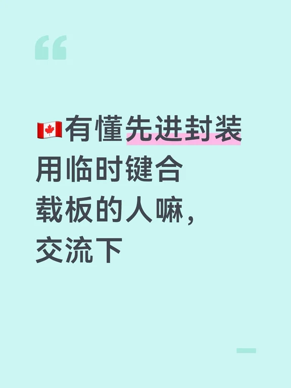 🇨🇦先进封装用临时键合载板