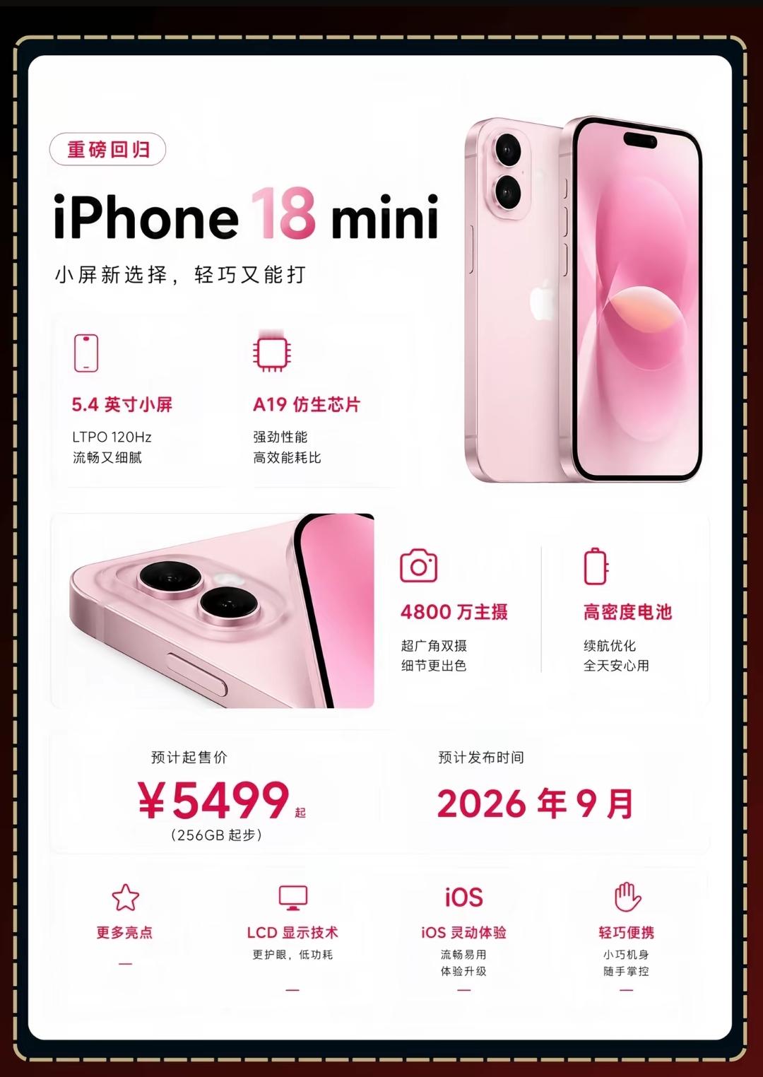 彻底劝退普通人！iPhone18 mini看着很香，实则根本不适合大众