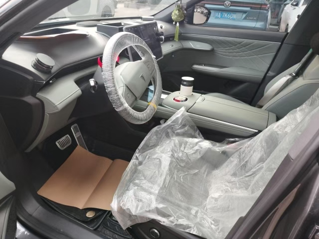 因为家里有了小孩，有段时间就一直在看车，B站、汽车之家、懂车帝等各种自媒体上选品牌、看配置、看测评；第一次见深蓝，是在成都国际车展上面，我是标准的颜值党，第一眼看到深蓝我就看不了其他车了。后面直接就去找销售聊了价格和配置，最终敲定了215max,灰配绿的内饰。
      在下定了半个月，销售和我说
