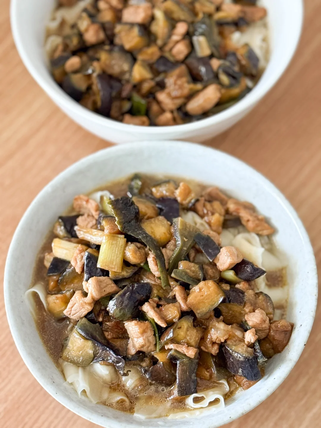 挑战1000种面不重样（343）茄子肉丁刀削面