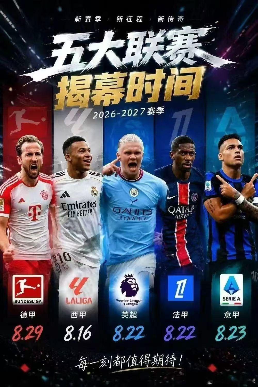 欧洲五大联赛回来了！ 这个周末开始，足球又有了熬夜的理由。 ⚽️西甲...