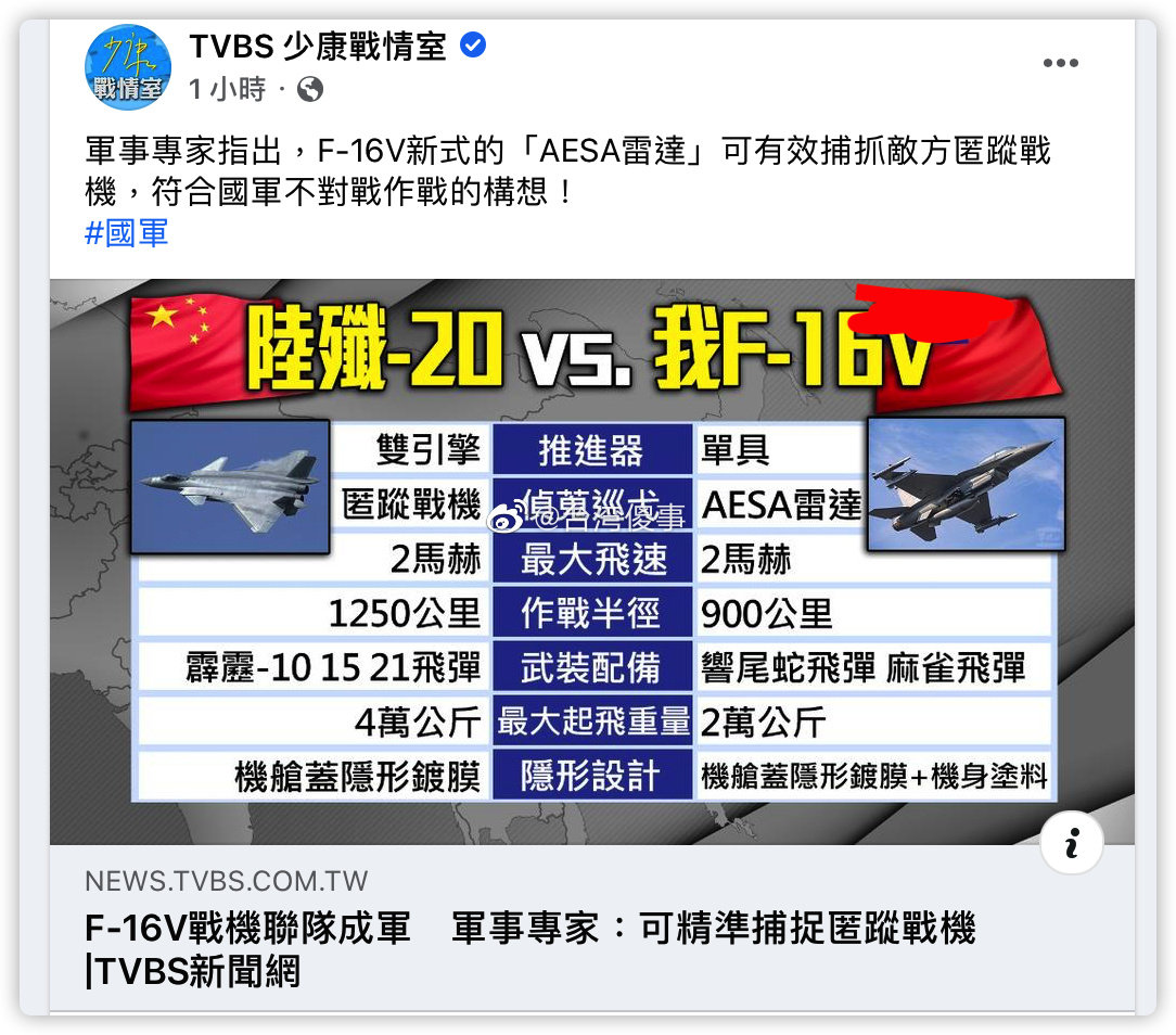 特别佩服对岸一些专家的死不要脸，一个单发四代半的F-16V战斗机，有什么资格跟F-35隐形战斗机比？有什么资格跟歼-20隐形战斗机比？ ​