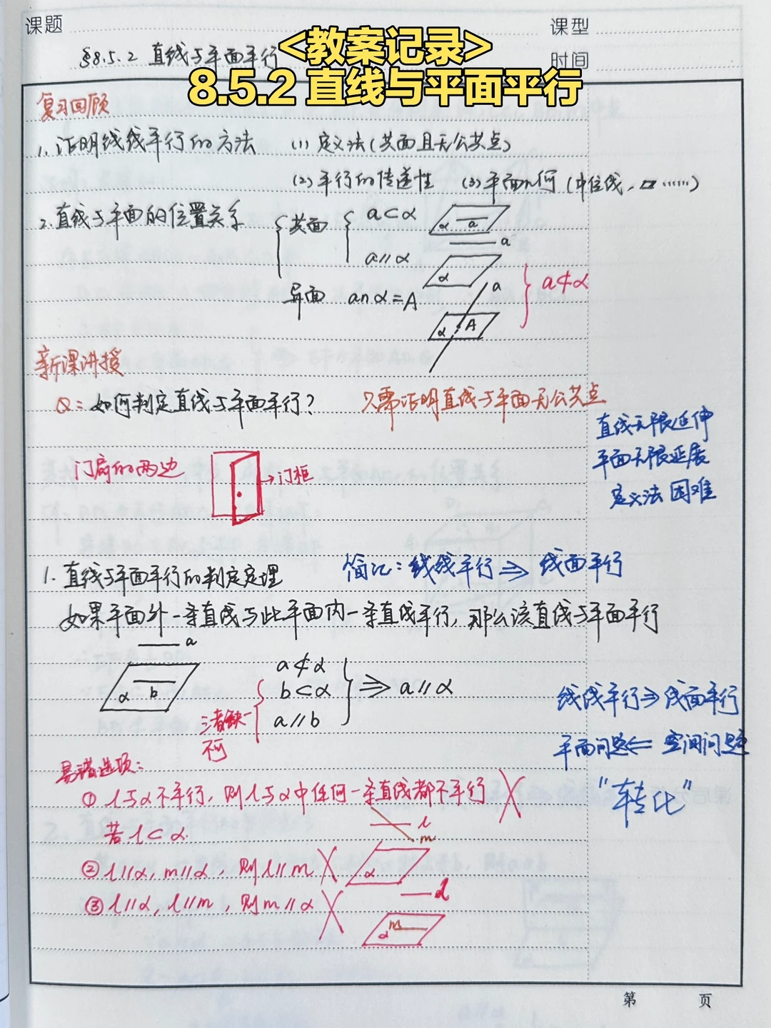 8.5.2 直线与平面平行