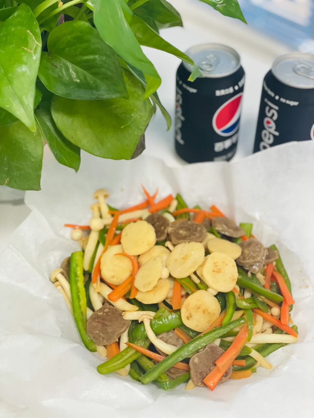 午餐打卡，鸡蛋腊肠