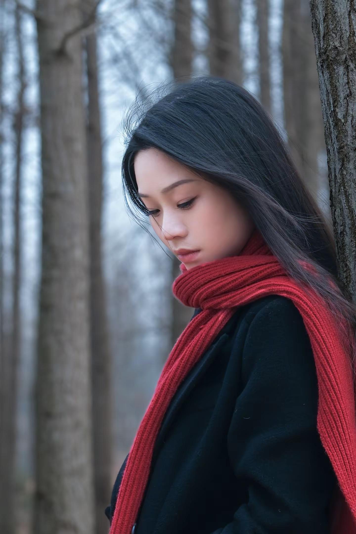 为了张学友这首《离人》，拍下一组冬日树林情绪风照片。把歌里的怅然，定格在枯枝落叶之间。树林拍照 张学友 离人