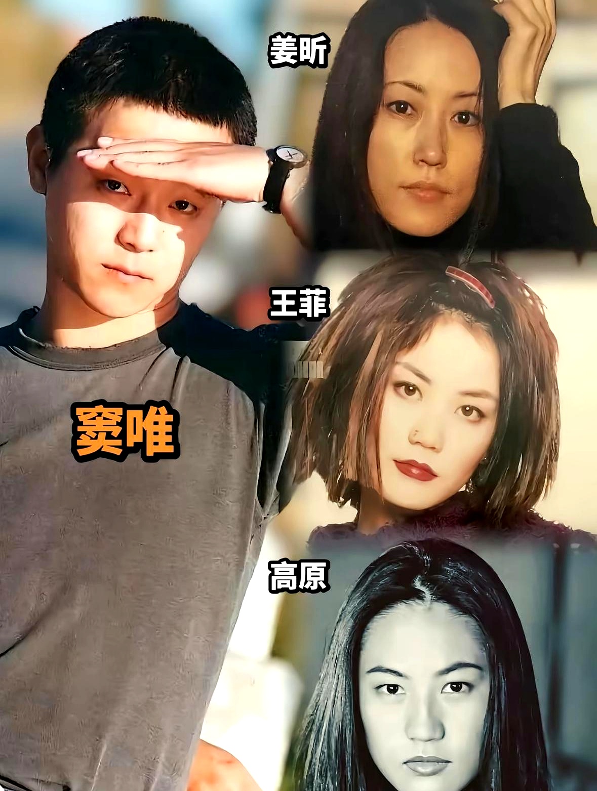 窦唯挑女人的眼光，比他的音乐还稳定。
姜昕、王菲、高原，三个都是1米7往上的高个