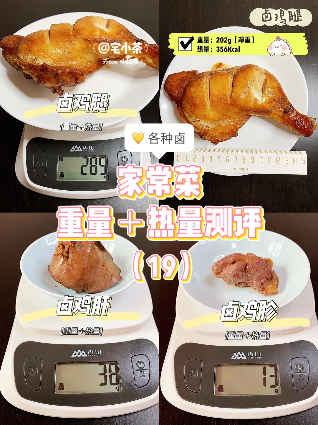 家常菜热量测评（19）卤鸡肝/卤鸡胗/卤鸡腿