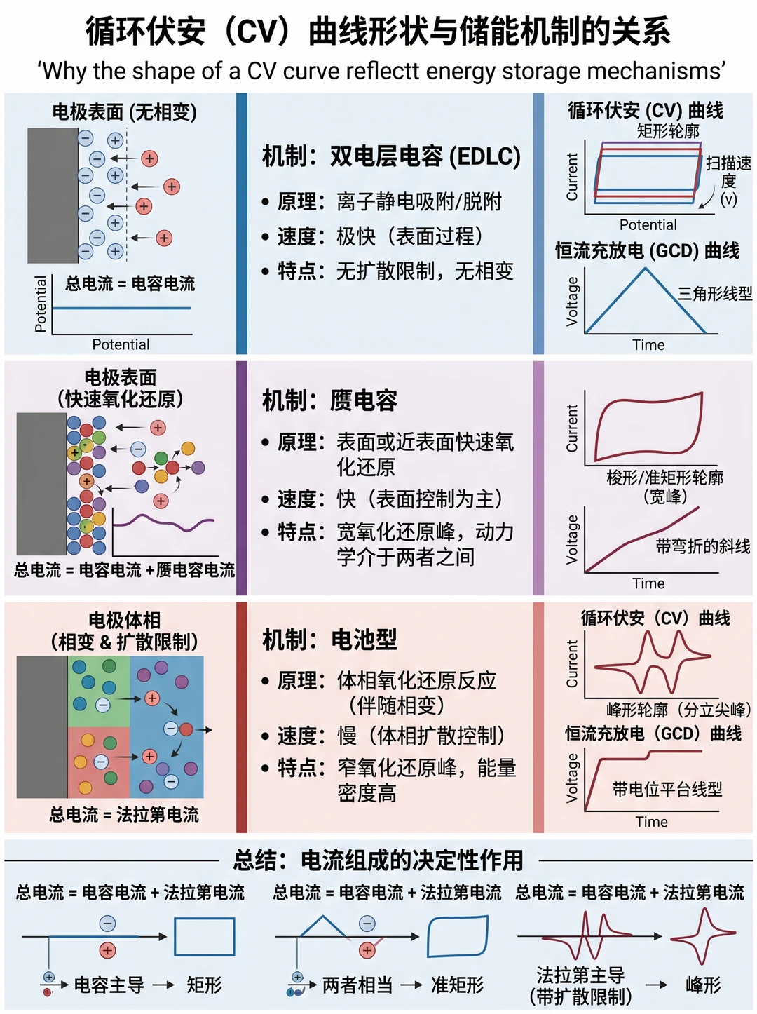 💡CV 曲线入门｜一眼看穿电极储能机制
