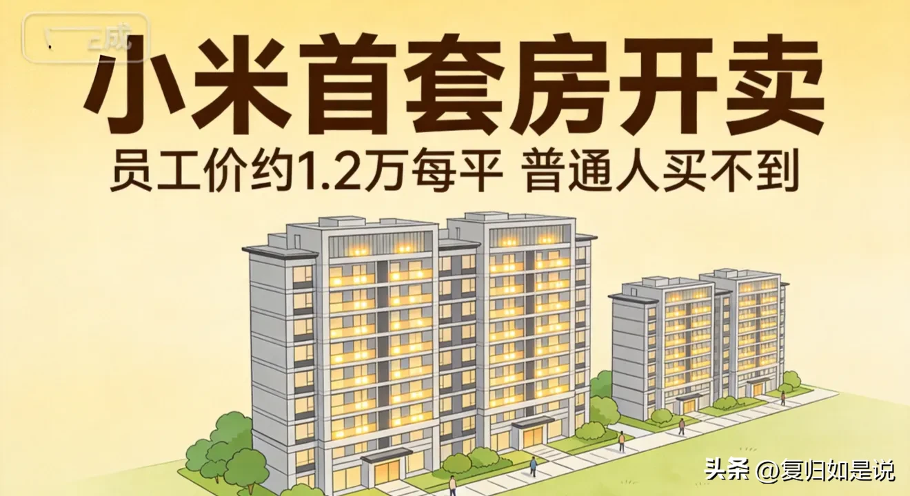 雷军盖房卖房了！297套员工房单价1.38万，比周边低几千，但这3点值得琢磨

小米不卖手机，改卖房子了？

先说清楚：这是小米给自己员工盖的房，普通人买不到。

10月25日，小米第一个住宅小区——武汉光谷&34;梦享家&34;开盘了。

297套，4栋楼，备案均价13885元/平方米。员工内部价更香，大概1