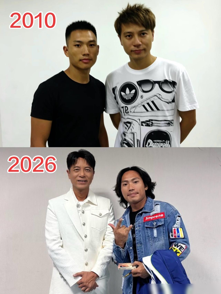 2010到2026，一晃整整16年。

16年前的合照，如今翻出来，打动人的是谁还在原地没放下，谁变了多少倒在其次。侯浪当年能站在李克勤身边，是年轻人对舞台的那股冲劲；如今包头演唱会临危救场，再次同框，靠的是十几年磨出来的底气。

我们这个年纪的人最懂，救场这事看着风光，其实最考验功底。没有长年累月
