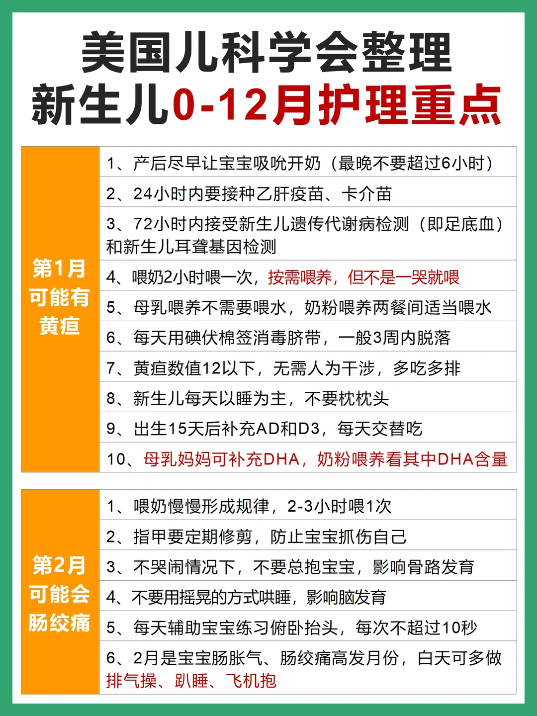 自己带娃不求人，0-12月新生儿护理重点