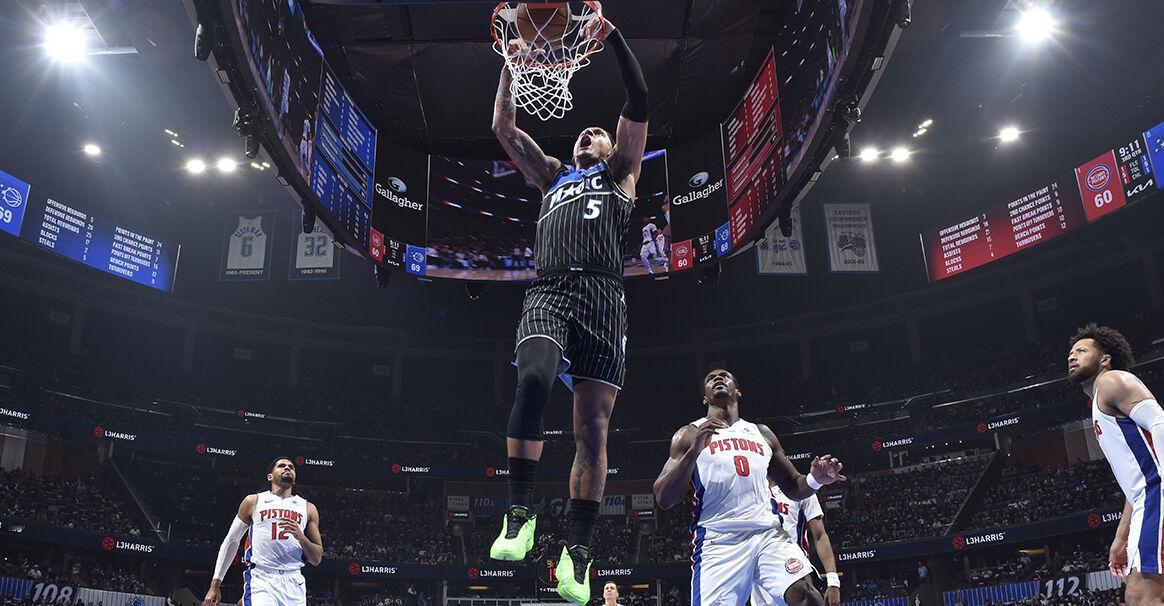 班凯罗25+12+9坎宁安27+9 魔术险胜活塞2-1领先 北京时间4...