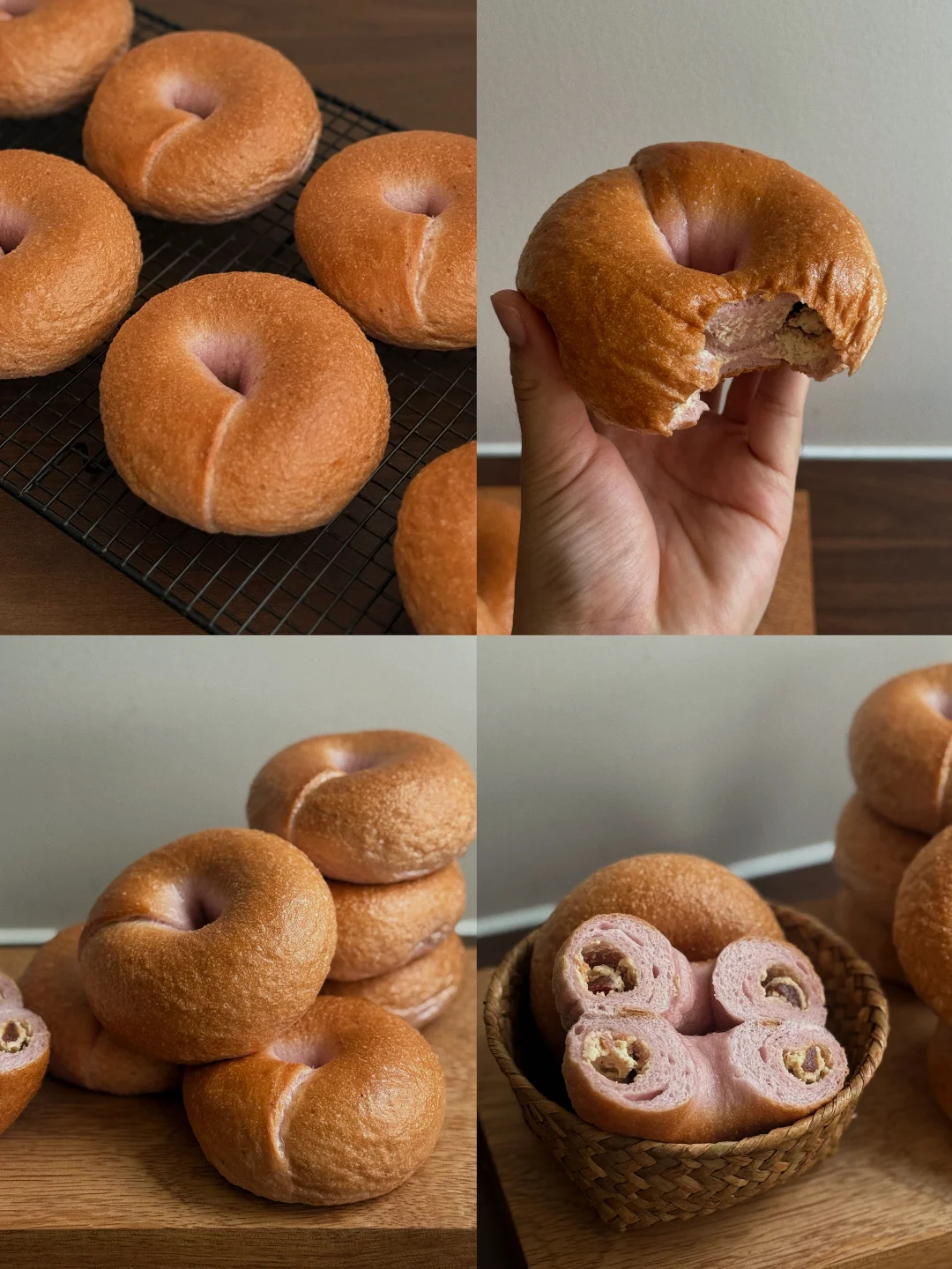 浓郁双重草莓奶酪贝果🍓软韧的包体