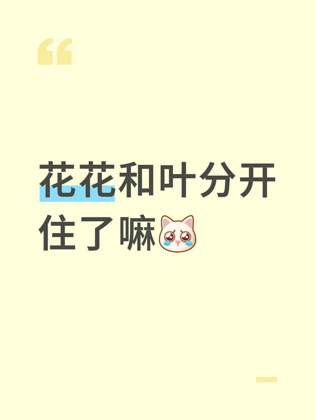 花花和叶分开住了嘛[抽泣R] 花花和叶和花