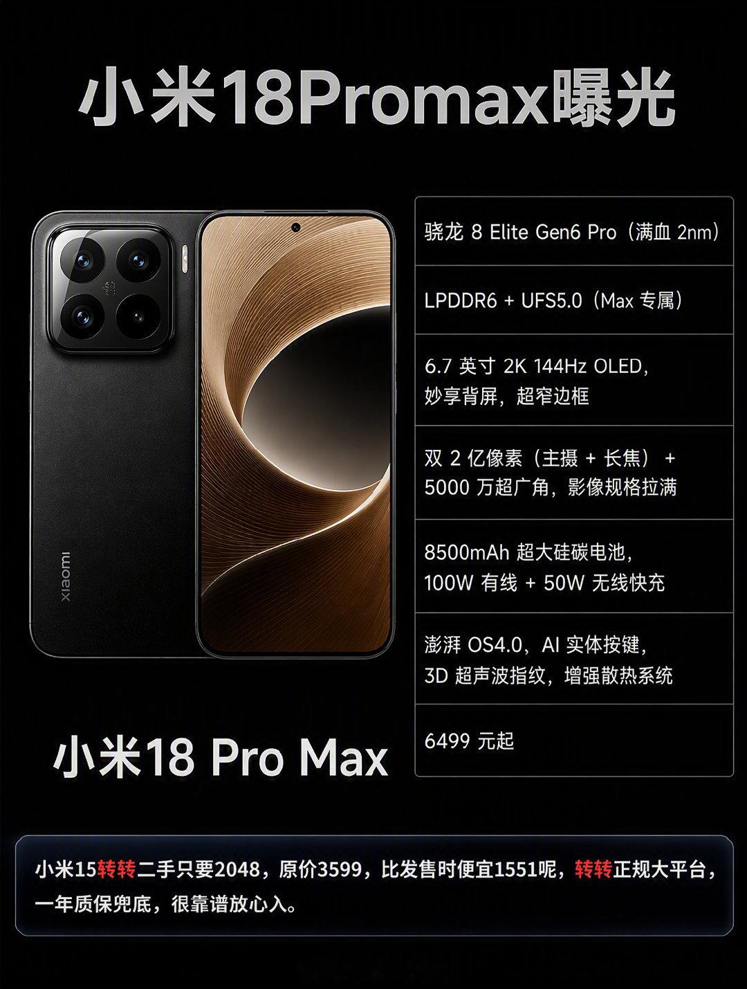 #小白测评[超话]#  小米18pro Max曝光 ​