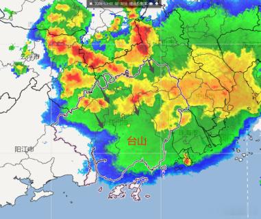 【注意防御强降水及雷电】
▲目前，北边有强雷雨云团移近我市。
▲预警信号生效情况：暴雨黄色，雷雨大风黄色。
▲预计，今天我市有雷阵雨，局部暴雨；3-4日有雷阵雨，局部大雨。
▲需注意防御强降雨及其引发的城乡积涝、山体滑坡等次生灾害，并需注意防御雷电、7级左右短时大风等强对流天气。
台山市 ​