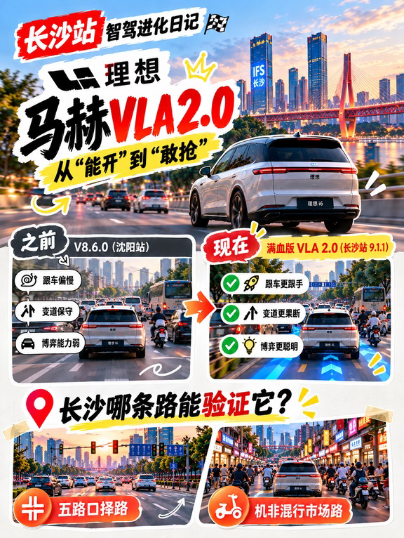 长沙站智驾进化日记：理想马赫VLA 2.0