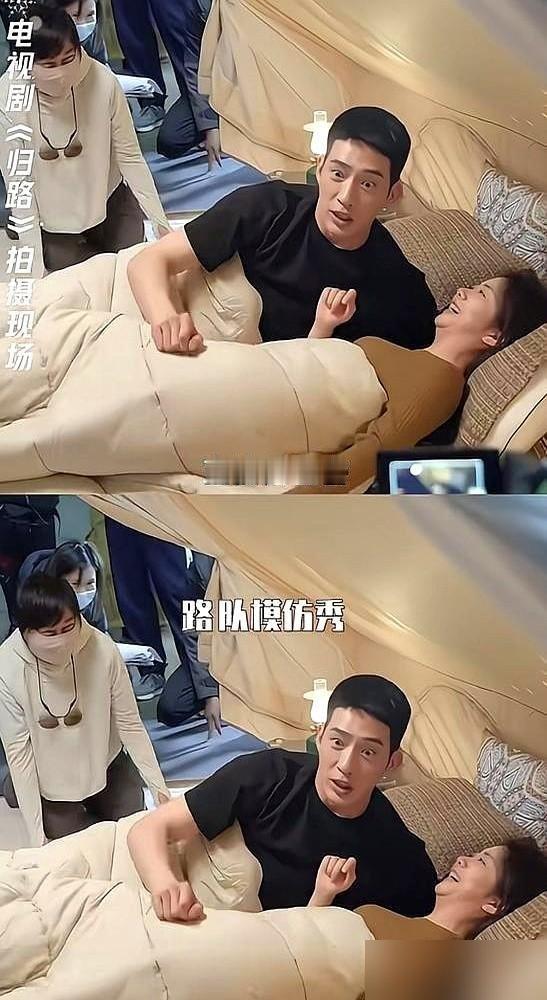 拍亲密戏前，男演员当众做俯卧撑，女演员在旁边喊“老嫂子加油”。这事放别人身上得被骂死，放井柏然身上，评论区全是“磕到了”。他跟孙千拍《早春晴朗》，开拍前先问“手放这儿行吗”，拍完立刻拿衣服把人裹上。孙千管他叫老嫂子，他管孙千叫千哥，俩人在片场互怼没一句正经的。但一到正式拍，他比谁都较真。业内跟他合作