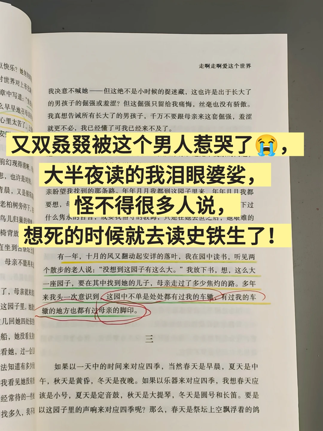 永远被史铁生的文字震撼！！！！