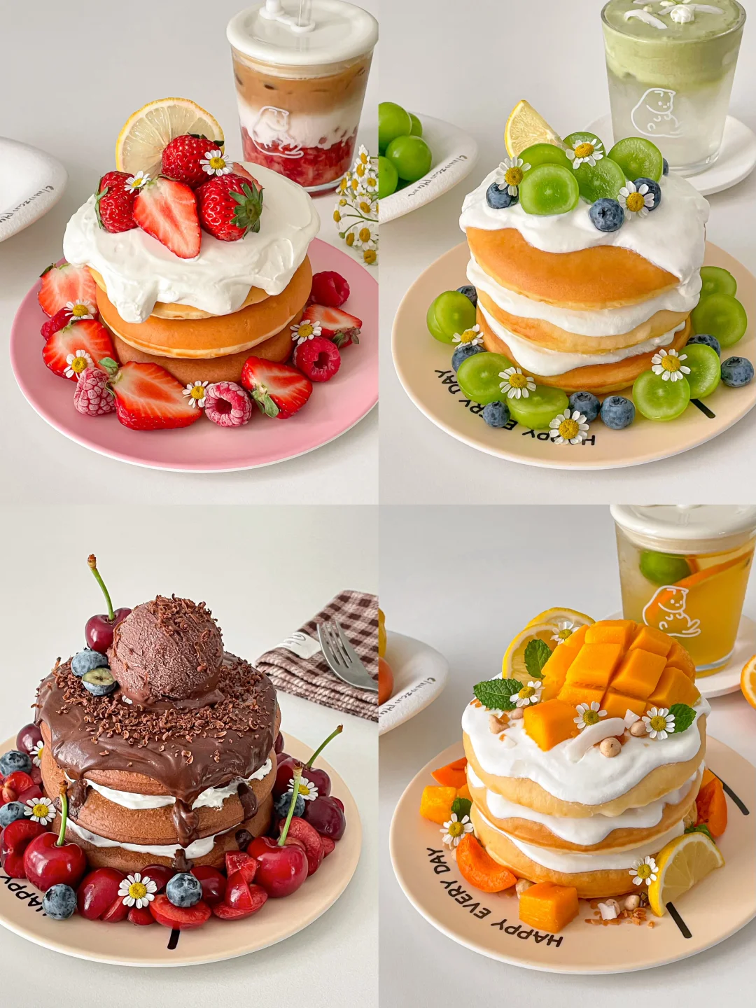 平底锅做🍳四款酸奶厚松饼🥞松软香甜巨好吃