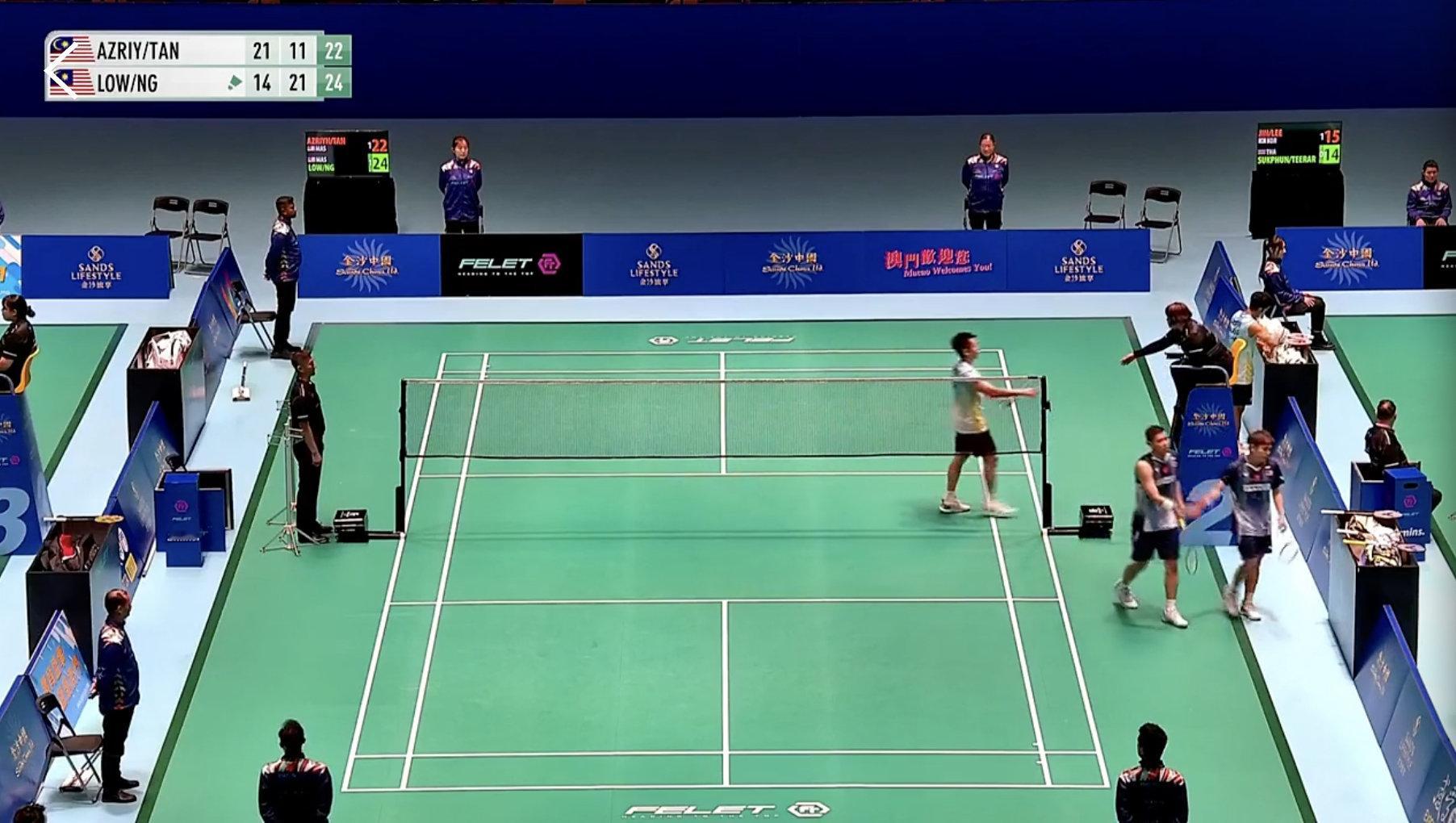 刘航益/吴永昌🇲🇾 14-21、21-11、24-22 🇲🇾阿...
