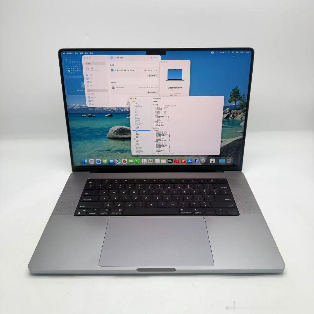 2021款高性能苹果MacBook Pro MK193 16英寸 视网膜3.5K屏 M1 Pro芯片处理器（10➕16核）16G运行 1T固态 带指纹解锁 原装96新 金属轻薄机身 深空灰  ​
