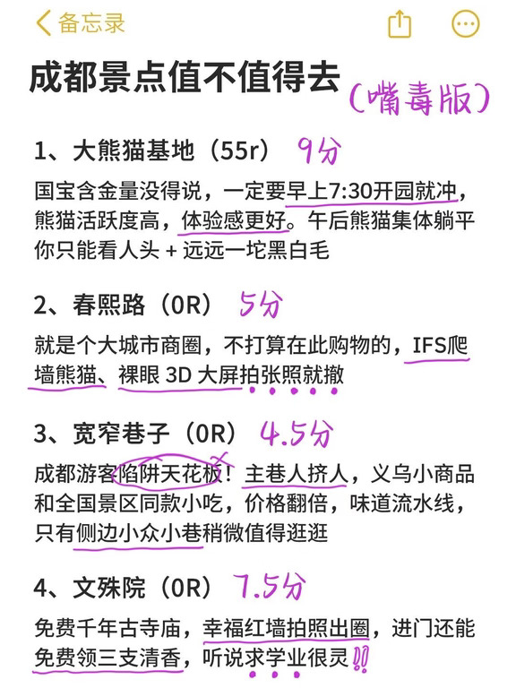成都景点锐评（仅个人感受）✨