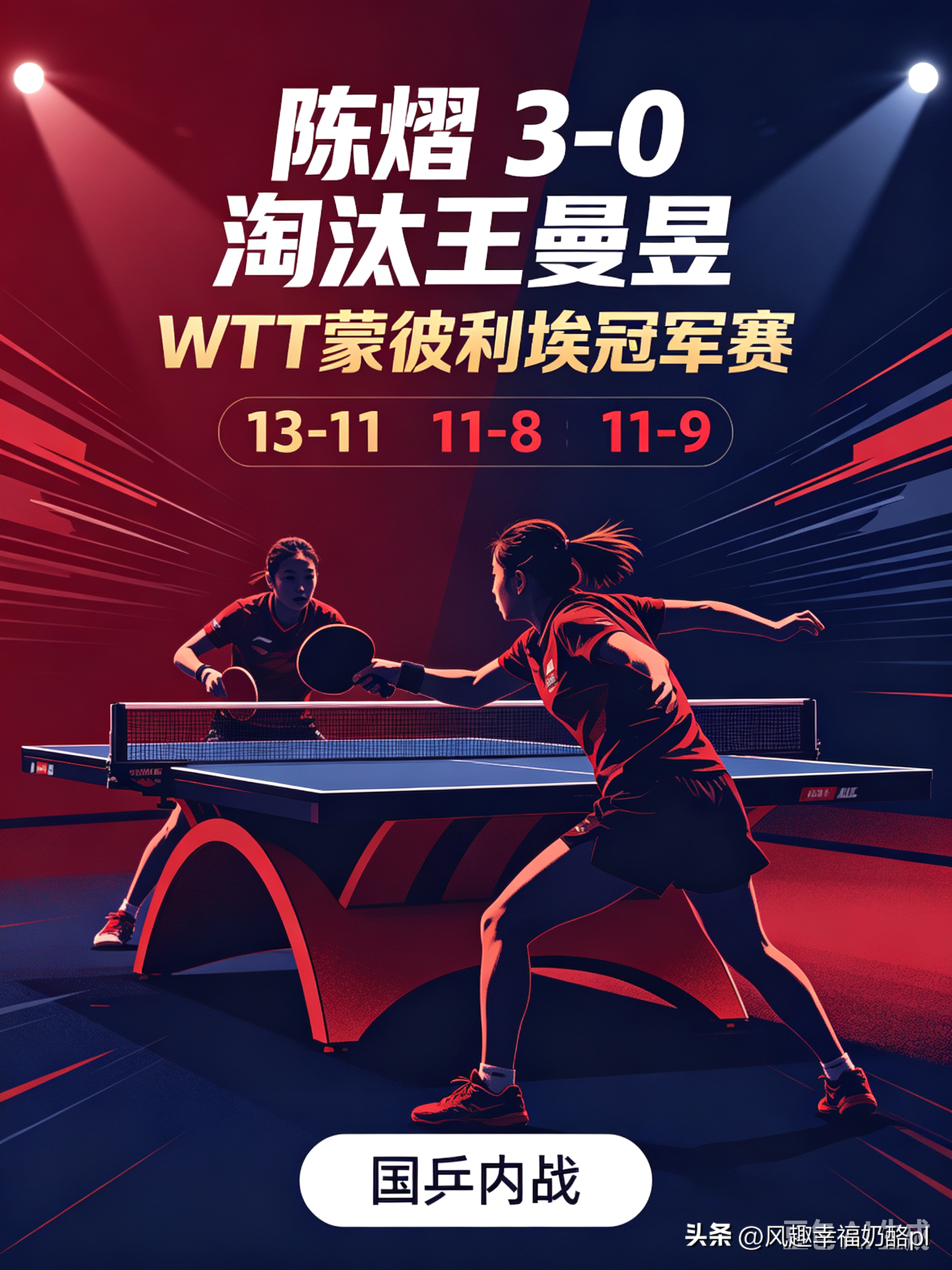 陈熠爆冷3-0完胜王曼昱，国乒内战上演精彩对决