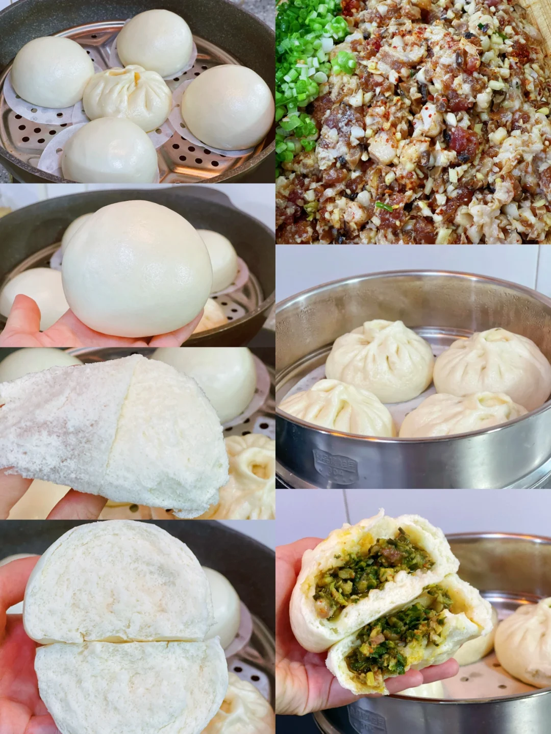 腊肉馅儿包子和水光肌馒头详细教程来啦