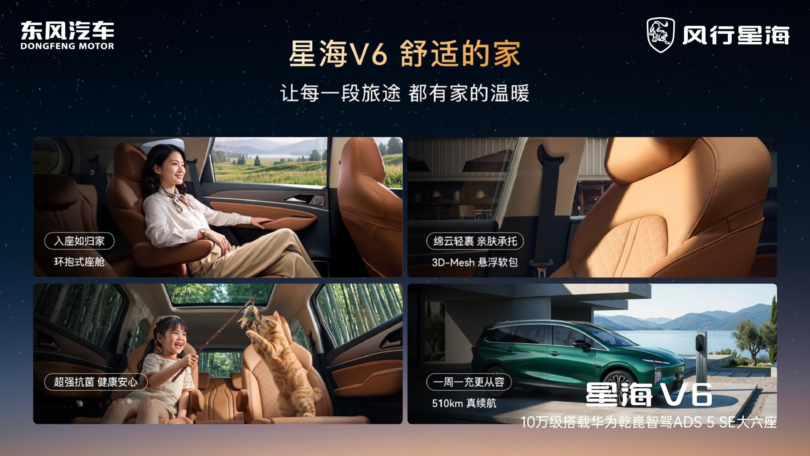 最近打算换台家用SUV的朋友，真的可以把星海V6加入必看清单。
先不说刚上市权益价9.99万起，直接把华为乾崑智驾干到10万级，就冲它堆的安全配置就够有底气。前后砸了超518台测试车，累计跑了280万公里实测，连吐鲁番的极端高温和严苛电安全测试都硬扛下来了，车身是五星笼式结构，高强钢占比直接拉到76