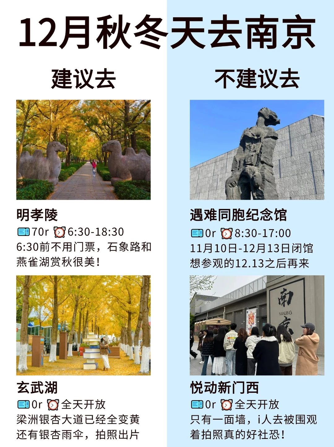 南京本地人‼️写给11-12月想来南京的姐妹
