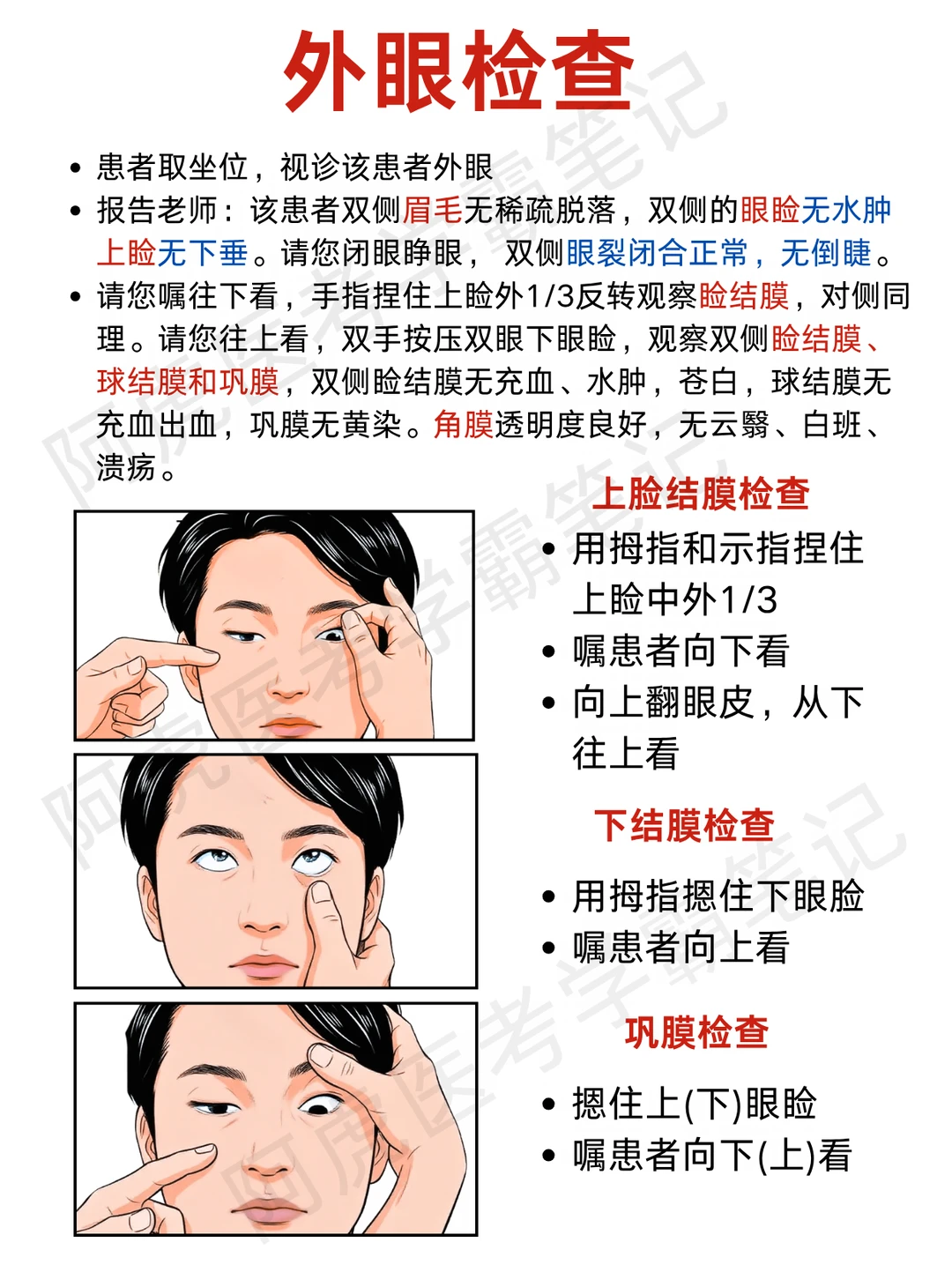 阿虎医考执医技能笔记📚|外眼检查👆