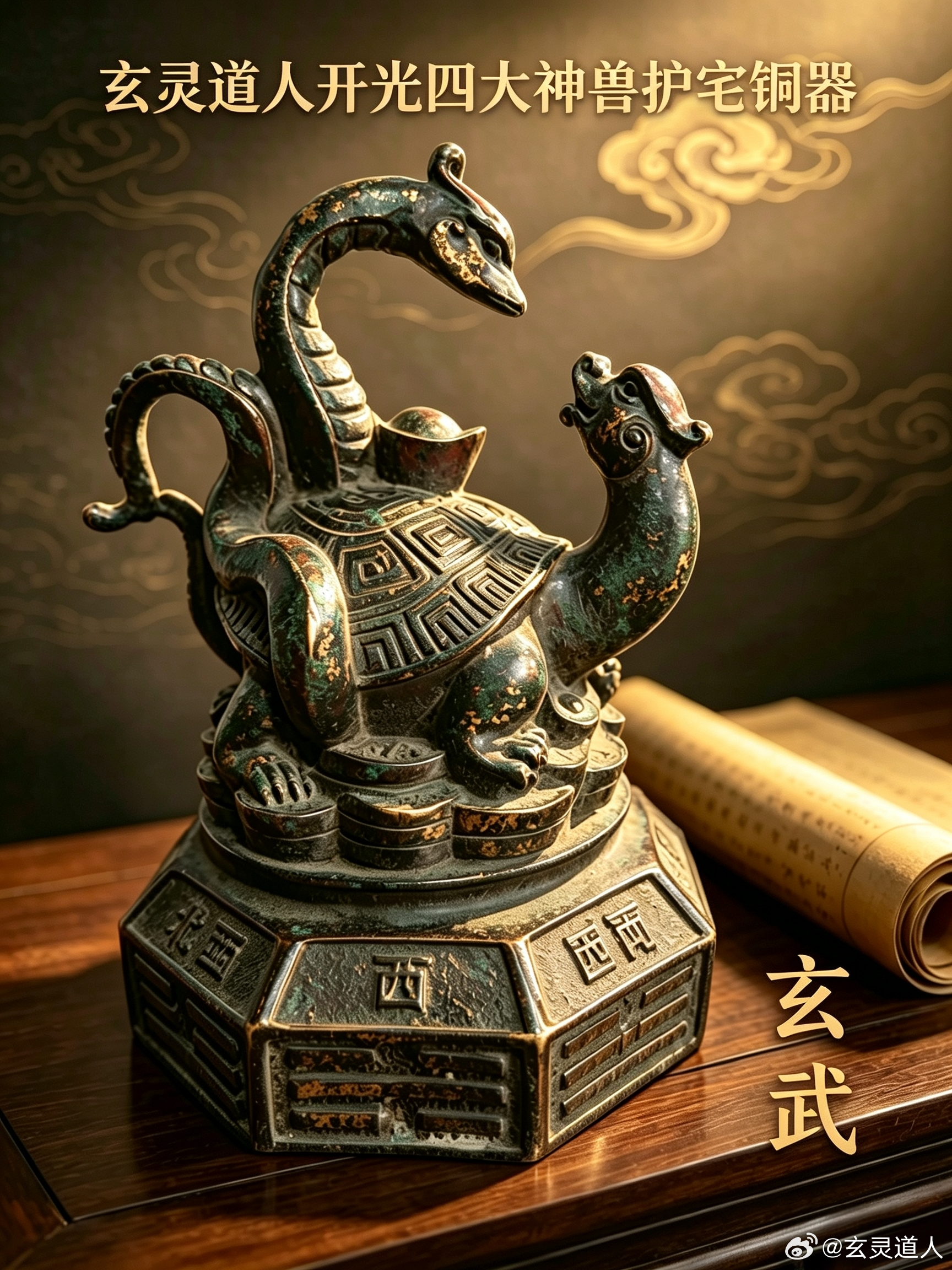 家放四象神兽有多旺运天地有四象，家宅纳四方福泽✨1. 左青龙招贵人，右白虎守横财，前朱雀旺名气，后玄武稳家底2.上古四象镇宅，八方财气进门，风水格局一步到位3.一宅安四灵，富贵伴平生八卦铜铸神兽，镇守全屋八宫气场，化杂煞、聚金银、旺人缘、护安康。一器镇全屋，四季皆顺遂，财禄福气源源不断。仅此一套，现放置在北京无极堂内三清殿祭炼，有缘者得之！