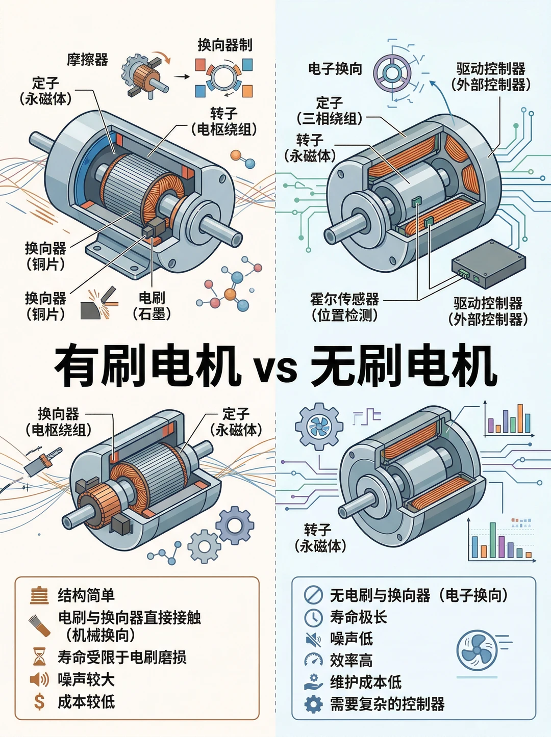有刷电机vs无刷电机