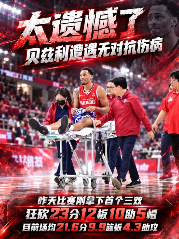 刚狂砍超级三双！前广东外援贝兹利遭遇重伤