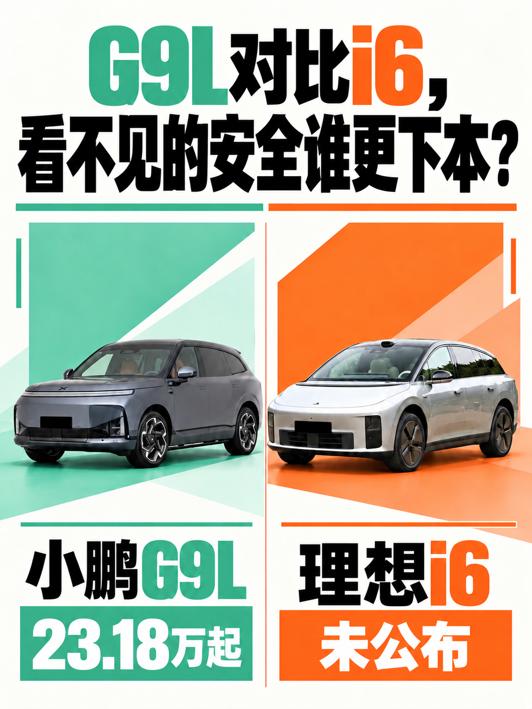 G9L对比i6，看不见的安全谁更下本？
挑选家用大五座SUV，大家选车时总会先看续航、内饰和舒适性。可一家人出门，安全这件事，也值得我们多花心思好好研究。到底怎么评判一台车的安全水平？今天咱们拿小鹏G9L和新款理想i6，一起来聊聊。
🚗主动安全：突发状况能不能及时稳住
G9L的AES紧急转向支持13