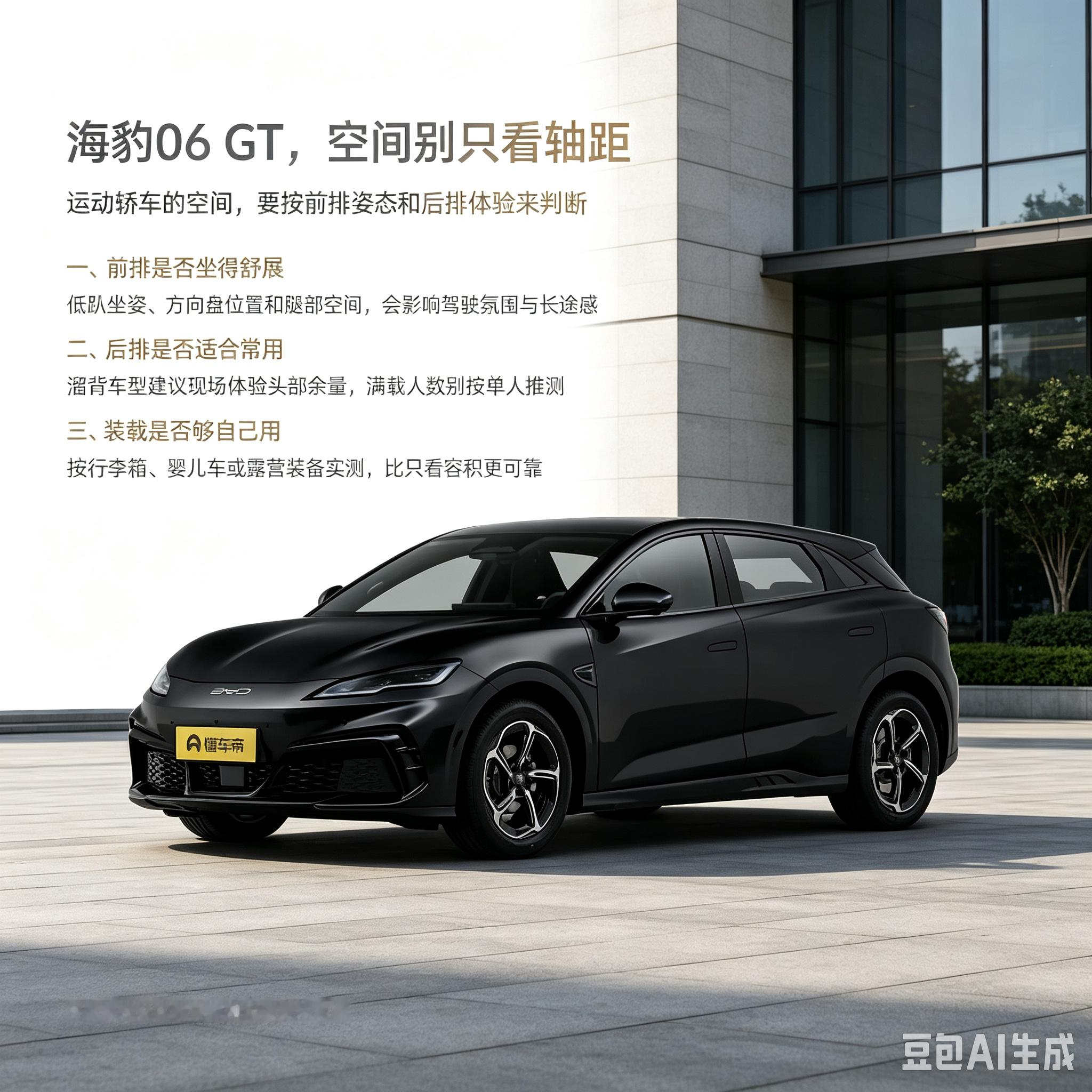 海豹06GT，运动外观别忽略后排头部空间