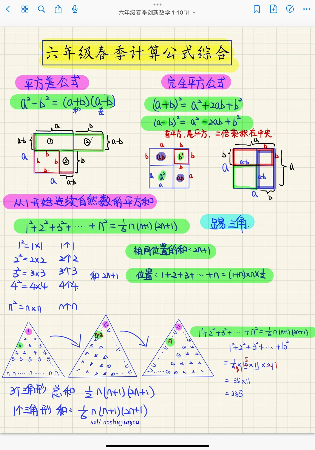 六年级春季奥数《计算综合》课堂笔记