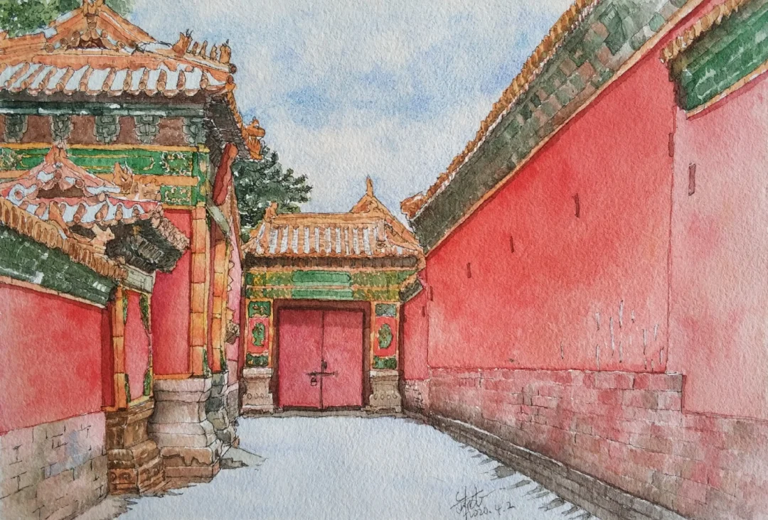 水彩/钢笔淡彩/故宫