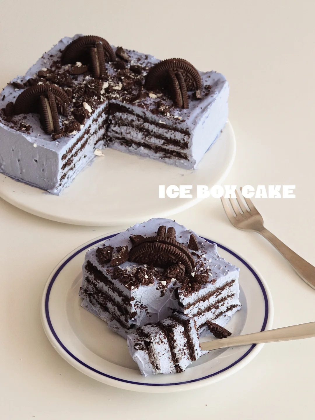 瓦尔登蓝奥利奥冰盒蛋糕🌀无需烤箱巨好吃