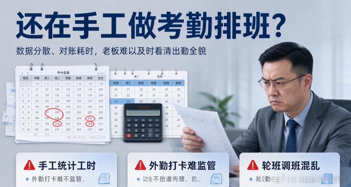 各位老板们、门店店长、创业团队领导们，我们给大家开发了一个实用考勤ERP管理系统。 [加油]

还在用 Excel 手工算考勤、排轮班？人事耗大量时间统计工时，外勤销售、车间倒班还容易出现虚假打卡。

试试 CodaERP 考勤系统
✅ 支持微信小程序打卡，员工不用装 APP；电脑 Windows  ​