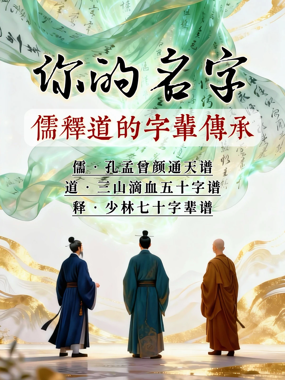 【你的名字】儒释道字辈传承方式！你是哪一代？