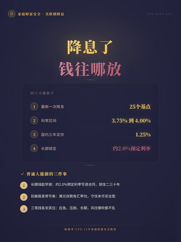 美联储降息，我的钱该挪窝吗？