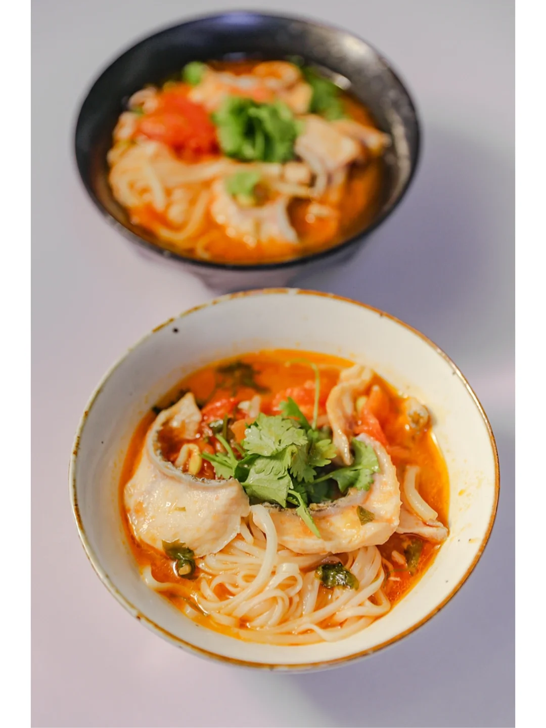 坚持做1000种面不重样（170）番茄鱼片面