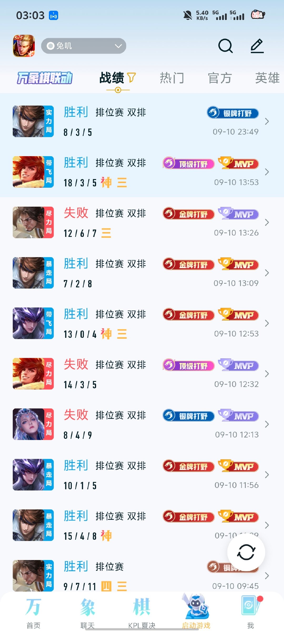 #荣耀茶话会[超话]#   150星了 还撞到列表好友偷偷赢一把 ​