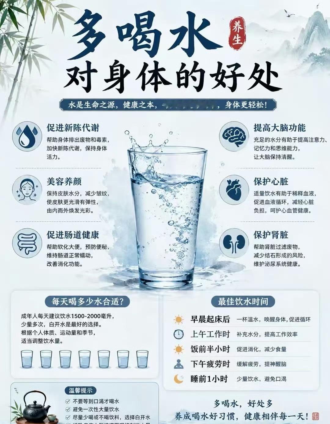 多喝水对身体的好处 ​​​