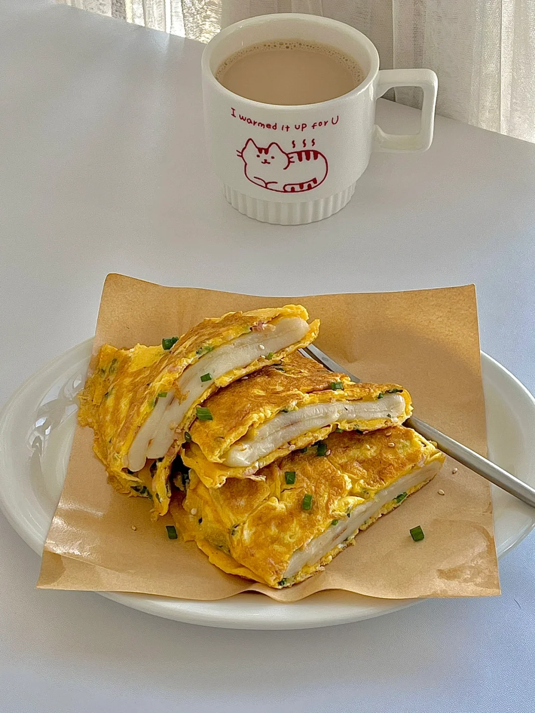 ☀️工作日早餐｜糯叽叽的鸡蛋包麻糍😋