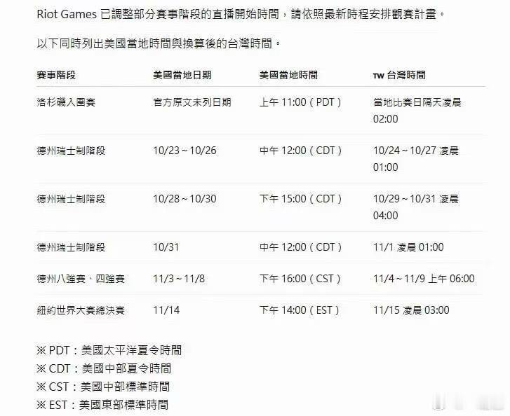 S16赛程来了～准备好通宵了没[doge]

#S16赛程##看S16要通宵了# ​