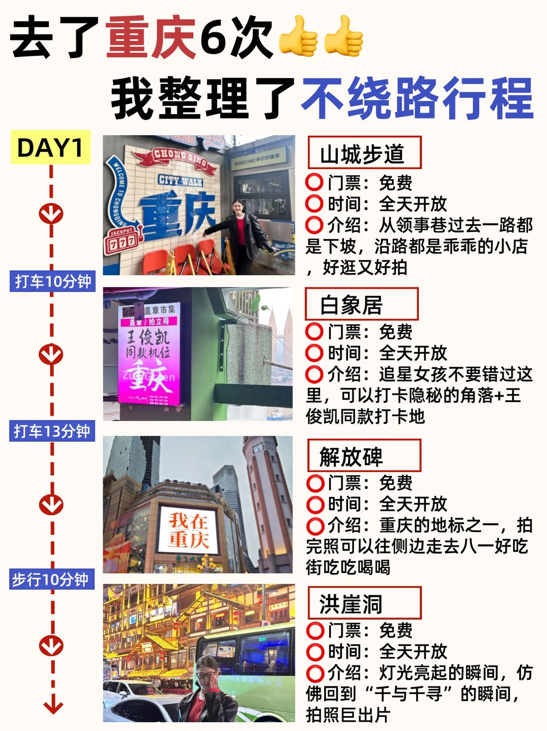 重庆旅游攻略|3日游不绕路路线🚶‍♀️